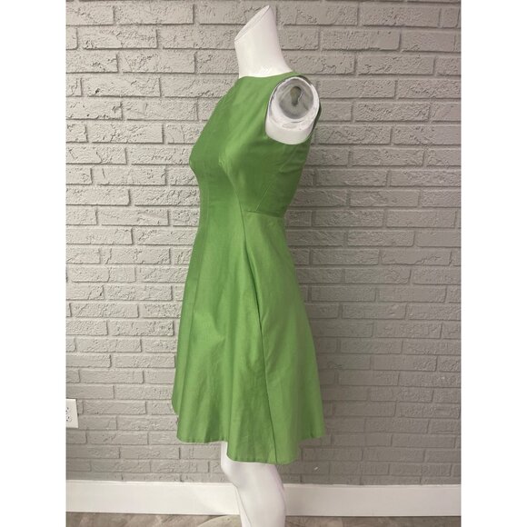 COS Women Green Fit and Flare Silk / Cotton Blend Dress With Pockets Size 2 - Picture 5 of 10